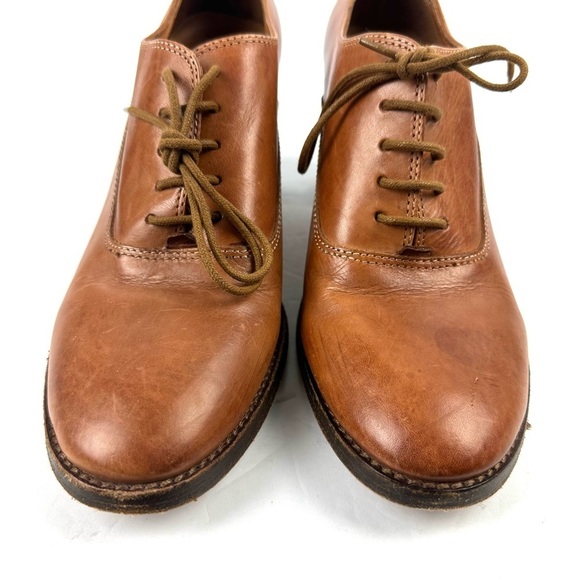 Patricia Nash Anna Shoes 9.5 Brown Leather Oxford Block Heel Womens - Picture 3 of 14